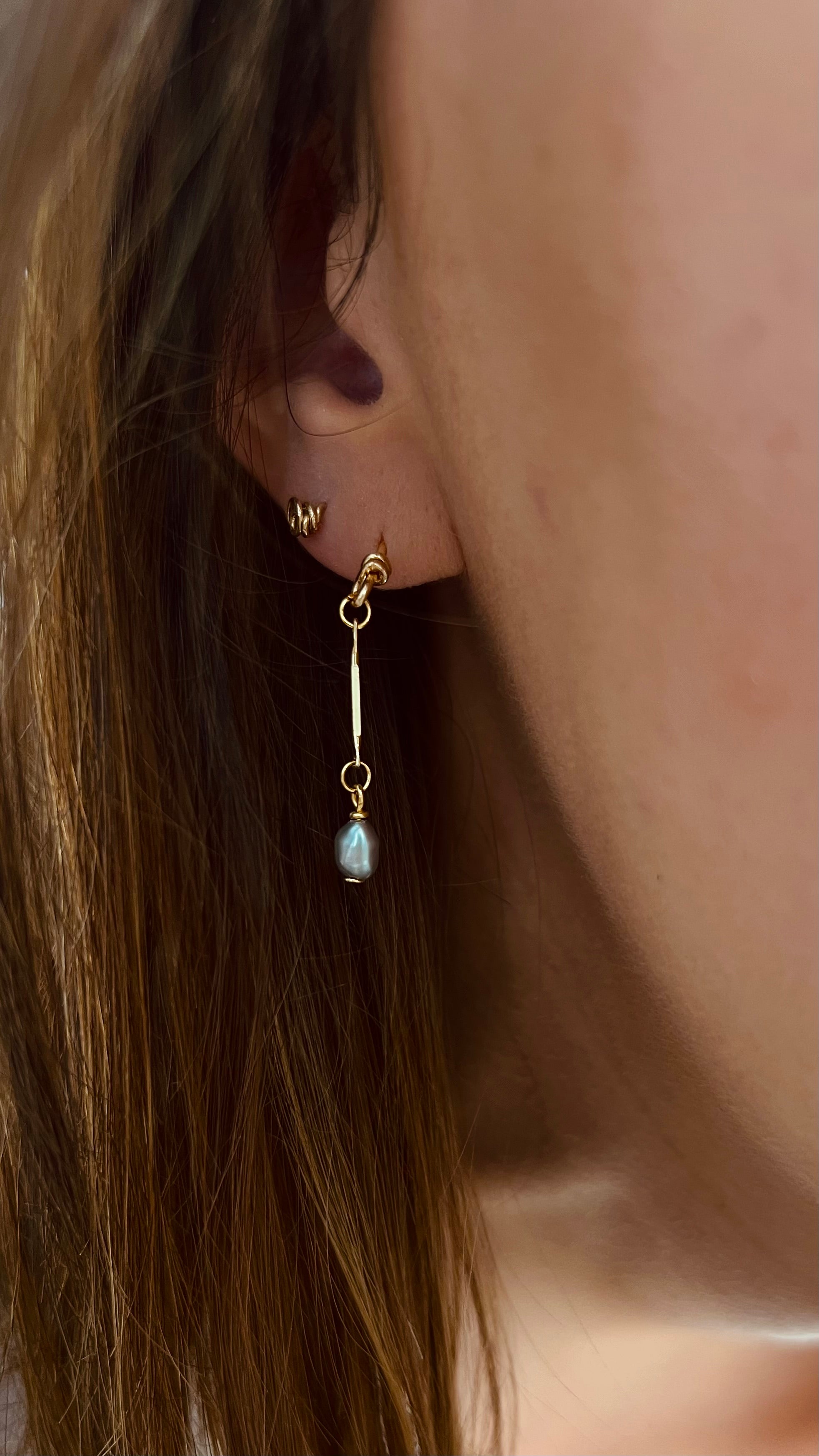 Boucles Iris perle grise