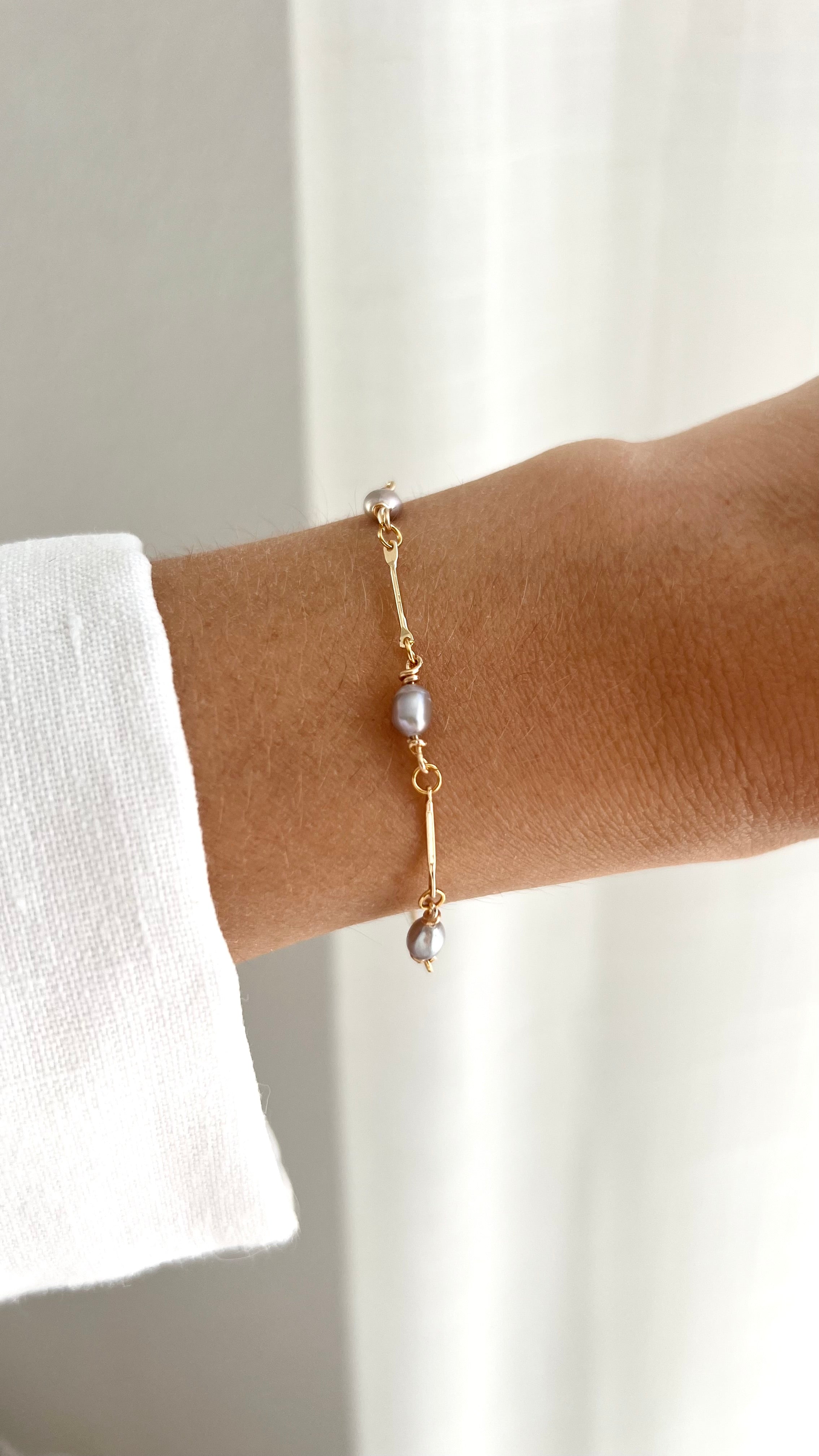 Bracelet Iris perle grise